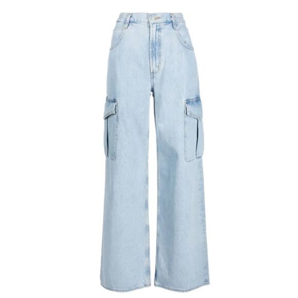 Agolde Denim - AGOLDE Wide-leg Stonewashed High Rise Jeans Cargo Relaxed Women's 30